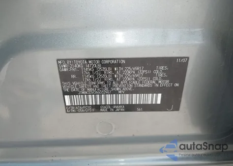 2008 Toyota Rav4 Base V6 z USA, uszkodzony, nr VIN JTMBK33V086032967